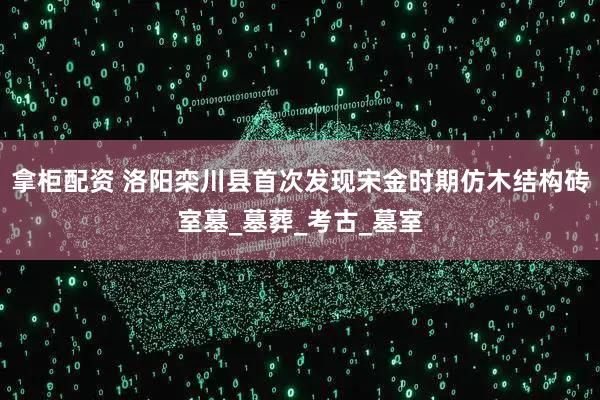拿柜配资 洛阳栾川县首次发现宋金时期仿木结构砖室墓_墓葬_考古_墓室